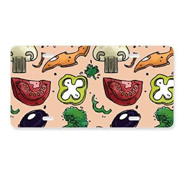 Imagem de DIYthinker Pizza Tomate Foods Pimentas, Cebola, Placa Decorativa Aço Inoxidável