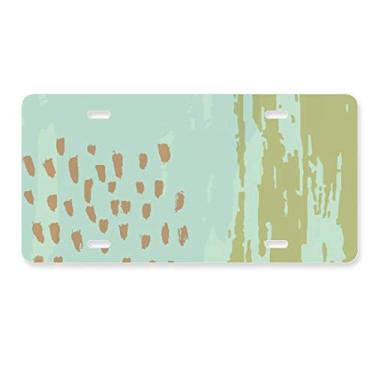 Imagem de DIYthinker Matcha Abstract Plants Art Pattern Placa de licença Decoração de carro Acessório de aço inoxidável