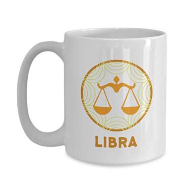 Imagem de Caneca de café do zodíaco Libra - Caneca de café de 445 ml