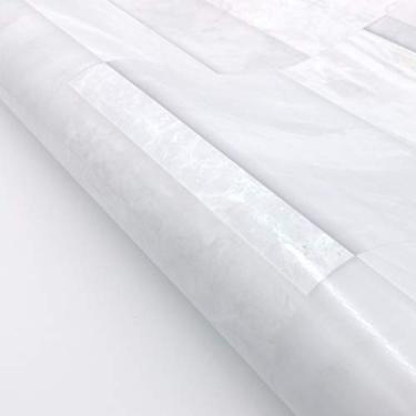 Imagem de Azulejos de parede de tijolos brancos RoyalWallSkins papel de contato brilhante autoadesivo design de mármore para sala de estar, quarto, fundo, decoração de parede