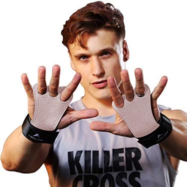 Imagem de AEOLOS – Aderência de couro para ginástica – Ótimo para ginástica, levantamento de peso, Kettlebells e treinamento de cruz, 7#Latest Style Light Brown(2 layers leather), X-Small