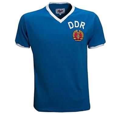 Imagem de Camisa DDR 1974 (Alemanha Oriental) Liga Retrô Azul (GG)