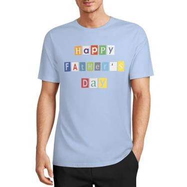 Imagem de CHAIKEN&CAPONE Camiseta 100% algodão para o Dia dos Pais, um presente premium para Dear Dad, Azul bebê, 4G