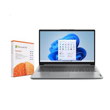 Imagem de Notebook Lenovo IdeaPad 1 com processador Intel Core i3 4GB 256GB SSD Tela 15.6" Intel UHD Graphics e Câmera 720p + Microsoft 365 Personal 1TB 