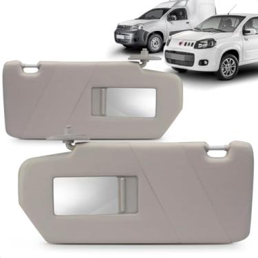 Imagem de Par Quebra Sol Uno Fiorino 2011 2012 2013 2014 2015 2016 2017 2018 2019 2020 2021 Cinza Claro Espelho