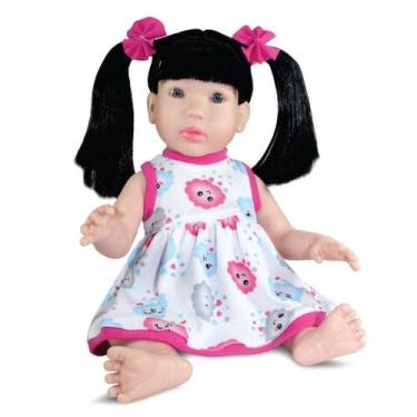 Imagem de Bebe Reborn Small Cabelo Preto Boneca 37cm Com Acessórios - Sid Nyl