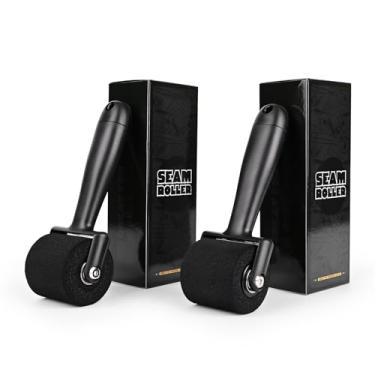 Imagem de EHDIS Rolo de costura de esponja 2 peças de costura Rippers rolos de tinta, ferramenta de rolo de pintura pequeno rolo de roda de vinil para pintura de parede, envoltórios de carro, tingimento de