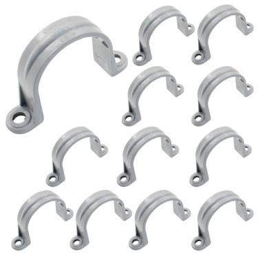Imagem de Murtenze Tiras de tubo de PVC de 3,5 cm, 2 furos, braçadeiras de tubo de plástico para canos, conduítes e cabos de PVC, pacote com 12