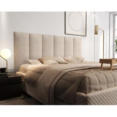 Imagem de Cabeceira Estofada Suspensa Cama casal Box - Julia - Queen 1,60 areia 