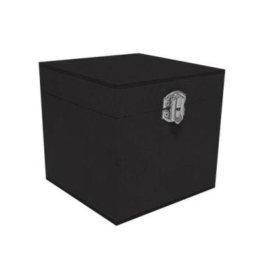 Imagem de Caixa Quadrada com Dobradiça e Fecho Níquel 10x10x10 Kit 20un Mdf Made