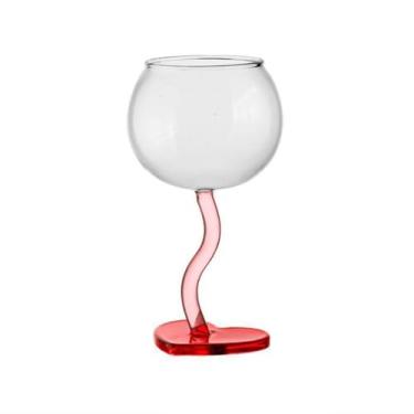 Imagem de zaoalife Taça de vinho em forma de coração, taças de vinho rosa, taça de vinho de cristal, para festa, jantar, casamento, festival, dia dos namorados