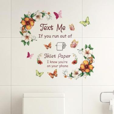 Imagem de ANATTASOUL Adesivos de parede, papel higiênico, adesivos de parede, 1 folha, decoração de arte removível para quarto, berçário, sala de jogos, banheiro, decoração de escritório