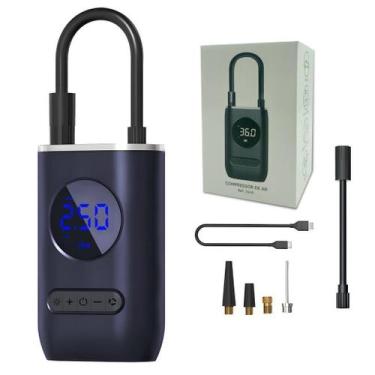 Imagem de Compressor De Ar Elétrico Portátil Digital Ncher Pneu Carro Moto Bike 