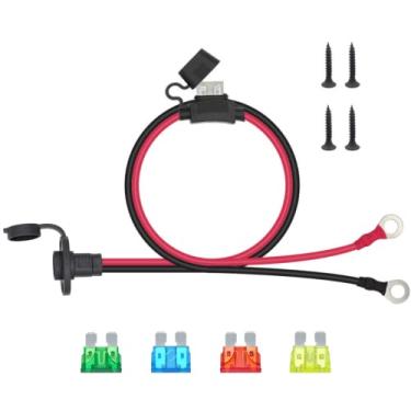 Imagem de Ygdyxautoc Tomada De Energia Sae Cobre Puro 10Awg 3,3 Pés, Porta Lateral Para Terminais Anel, Conector, Montagem Bateria, Adaptador Descarga Universal Painel Solar, Gerador, Carregador