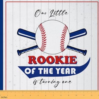 Imagem de Erosebridal Tecido com tema de beisebol por jarda, campo de softball, impermeável, decoração ao ar livre para treinadores, homens, meninos, esportes, decoração de quarto, listras, cadarços de beisebol