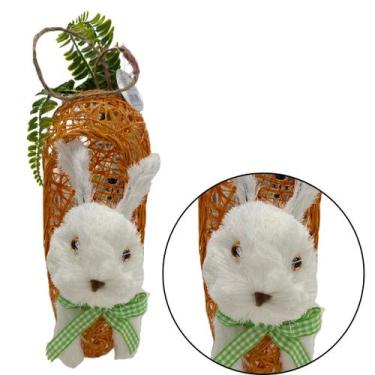 Imagem de Decoração enfeite de cenoura com rosto do coelho pascoa - Fertin