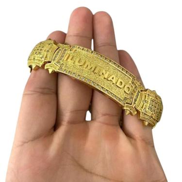 Imagem de Pulseira Bracelete 18Mm Personalizado Iluminado Ouro 18K