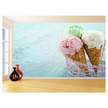 Imagem de Papel De Parede Alimentos Sorvetes Massa Cores 3,5M Al408