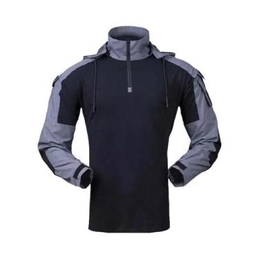 Imagem de Camisa Tática Masculina de Combate - Camuflada, 1/4 de Manga Comprida,