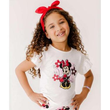 Imagem de Camiseta Infantil Minnie Tam 4 a 10-74168 - Disney, Branco, 3