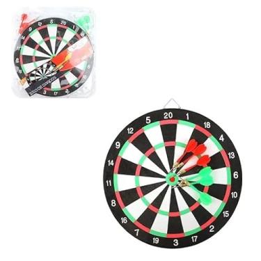 Imagem de Jogo de Dardos Profissional com Alvo Dupla Face 40cm, 6 Dardos Inclusos, Colorido, Plástico, Circular, Tema Jogos de Pontaria