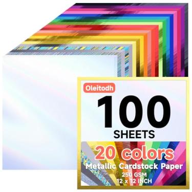 Imagem de 100 folhas de papelão vermelho metálico a granel, placa de papel vermelho 21,6 cm x 28 cm, superfície de acabamento espelhado, papel glitter vermelho 250 g/m² para decoração de convites de artesanato