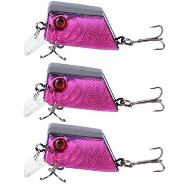 Imagem de 3 PCS Mini Isca de Forma Quadrada Exclusiva Simulação Artificial Isca Realista Equipamento de Pesca para Pescadores de Água Salgada de Água Doce Material ABS 40g 5 Opções de Cores (5#)