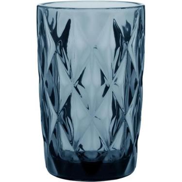 Imagem de Copo Home&Co 13x8x8cm Vidro Azul 370ml 6pçs Bebidas Água Suco e Coquet