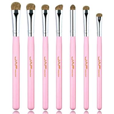 Imagem de JAF Conjunto de pincéis de maquiagem para olhos com 7 peças, rosa