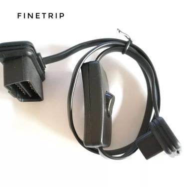 Imagem de FINETRIP-Conector de Diagnóstico Flat Car Cabo de Extensão com Interruptor  Adaptador Tipo L  16Pin