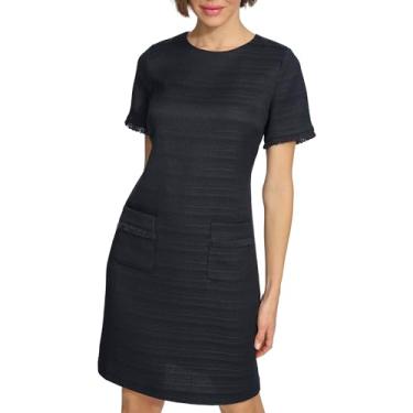 Imagem de Tommy Hilfiger Vestido feminino de tecido com detalhe de franjas, Capitão do céu, 36