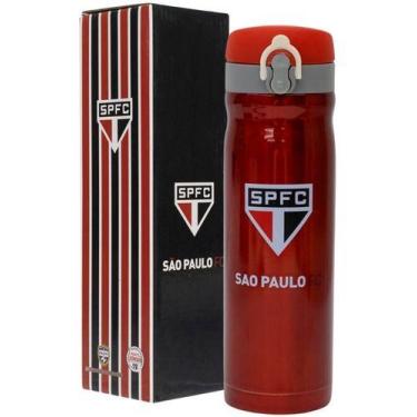 Imagem de Garrafa Squeeze Térmica 450ml Academia Viagem Passeio São Paulo Tricol