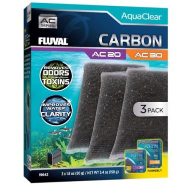 Imagem de Fluval - Carbono para filtro de energia AC20/30, 150 g, pacote com 3 – Melhora a saúde dos peixes, promove água cristalina, para uso em aquários de água doce e salgada