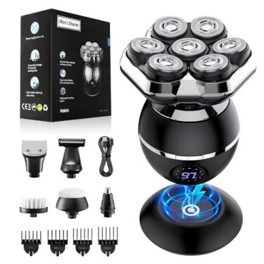 Imagem de ETENTOUS Barbeadores de cabeça para homens carecas, barbeadores de cabeça magnéticos atualizados 2025, à prova d'água, para homens, kit de barbear 6 em 1 para homens, barbeadores recarregáveis para