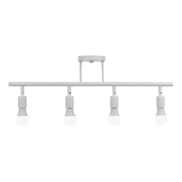 Imagem de Spot Trilho 4 Lâmpadas Sobrepor Direcionável E-27 Branco