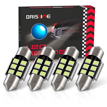 Imagem de BRISHINE 4 peças de lâmpadas de LED, chipsets 2835 super brilhantes sem erro de canbus lâmpadas de LED para carro interior domo mapa porta cortesia placa de licença luzes, xenon brancoBRISHINE 31MM azul BRISHINE-Festoon31IB-28354