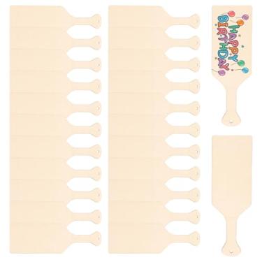 Imagem de 24 peças de mini tábuas de corte de madeira com alça, artesanato de madeira inacabada, mini tábuas de charcutaria, tábuas de cortar bolo de pão, bandejas de pá para servir frutas, artesanato, faça