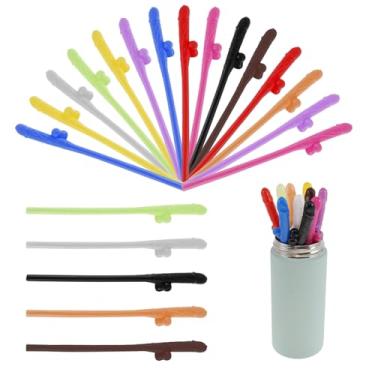 Imagem de 20 Pçs Canudos Coloridos para Crianças Criativos para Festa de Galinha Canudos de Plástico Reutilizáveis 19,2 cm (Colorido)