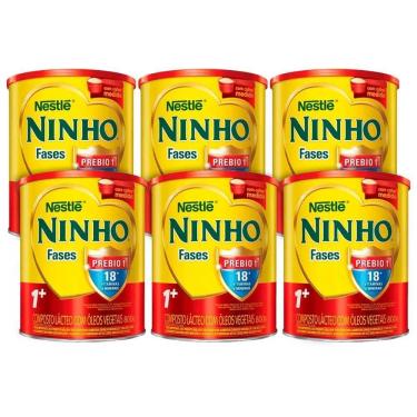 Imagem de Leite Em Pó Infantil Ninho Fases 1  Kit 6 Latas 800G