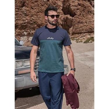 Imagem de Camiseta Aleatory Listrada Close Verde-Masculino