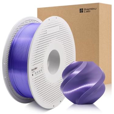 Imagem de 3DTOOLS Bambu 1,75 mm PLA seda + filamento brilhante como cromo, suave como seda de alta velocidade e fácil impressão ecológica com RFID para Bambu Lab A1, A1MINI, X1, P1 AMS 1KG +/- 0,03 mm (roxo