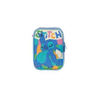 Imagem de Estojo Escolar Feminino Grande Stitch Azul - Disney, U, Azul