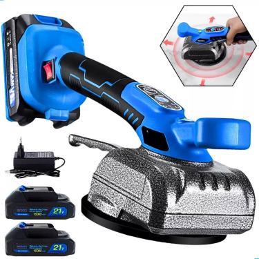 Imagem de Máquina de Assentar Pisos 21V com Ventosa 80kg Vibração Ajustável 5 Níveis Bateria 10000mAh Assentador Azulejo Porcelanato Profissional Portátil 600W