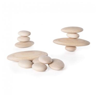 Imagem de Blocos de Madeira Guidecraft Wood Stackers River Stones Naturais Orgânicos 20 Peças G6771