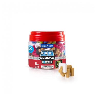 Imagem de Kit de blocos de montar IO Blocks Minis Guidecraft com 75 peças coloridas para construção STEM infantil
