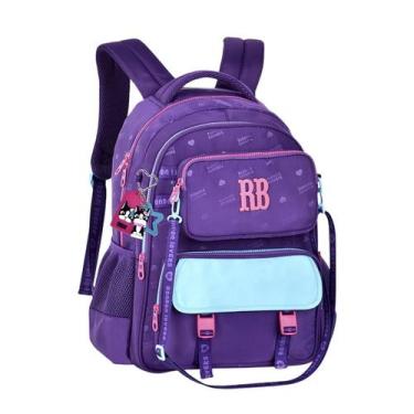 Imagem de Mochila Rebecca Bonbon Escolar Feminina 44cm RB26227 Roxa