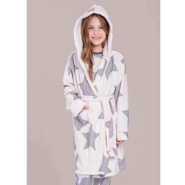 Imagem de Roupao Infantil Fleece Lua Lua Starry Estrelas Branco - Lua Luá, G