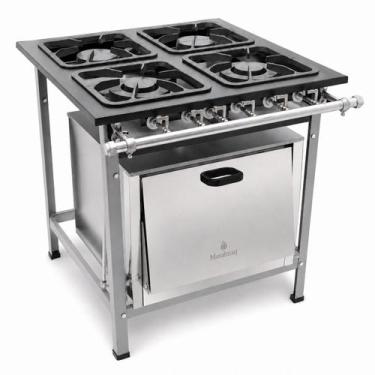 Imagem de Fogao Industrial 4 Bocas M-18 M/m S2000 30X30 Perfil 6,5 Cm Com Forno 