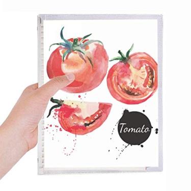 Imagem de Caderno de anotações com folhas soltas e saudáveis para aquarela com tomate vegetal saboroso