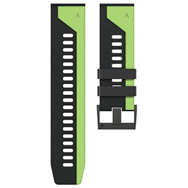 Imagem de DFAMIN 22 26mm Pulseira de silicone para Garmin Fenix EPIX 7X 7 5X 5 6X 6Pro 945 Pulseira de relógio inteligente Quick EasyFit Pulseira Correa (Cor: Preto Verde, Tamanho: 26mm Fenix 7X)